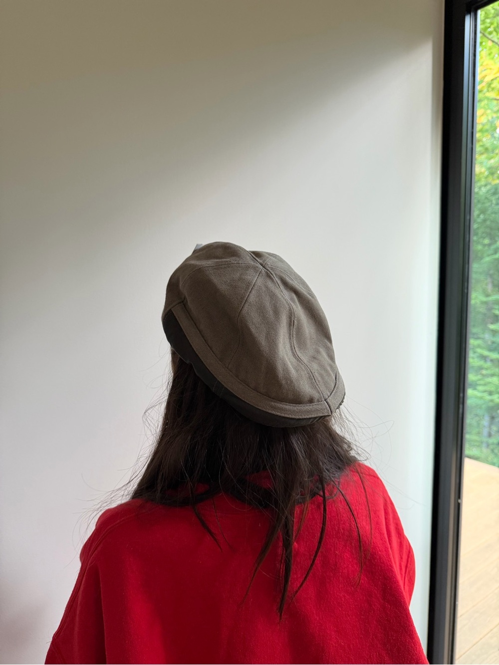 Black Brown 1826 Grey Cotton Canvas Flat Cap Newsboy Hat - Size L NWT